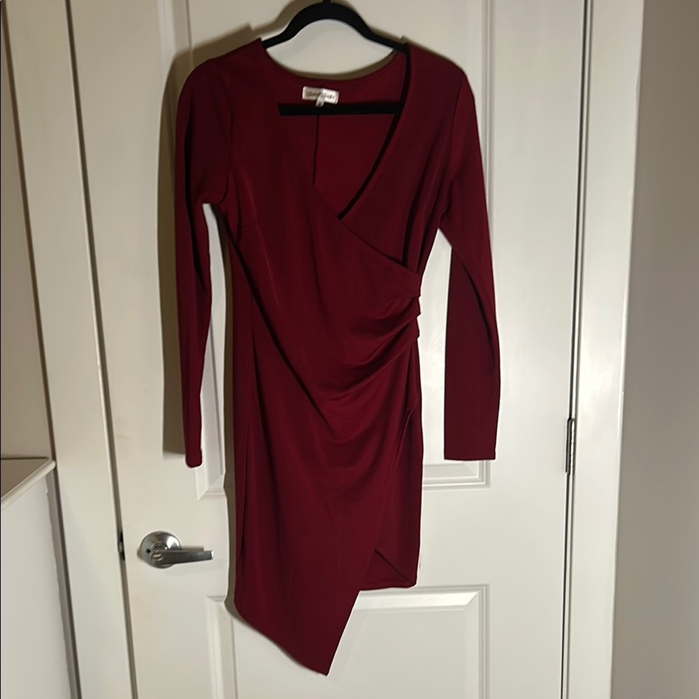 Elegant Red Wrap Dress